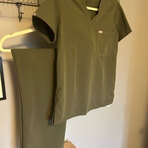 Olive Green Scrub Set